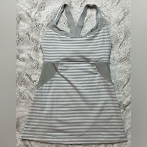 Lululemon Womens size 4 Cross My Heart Gray Striped Tank